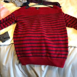 striped red and blue sweater